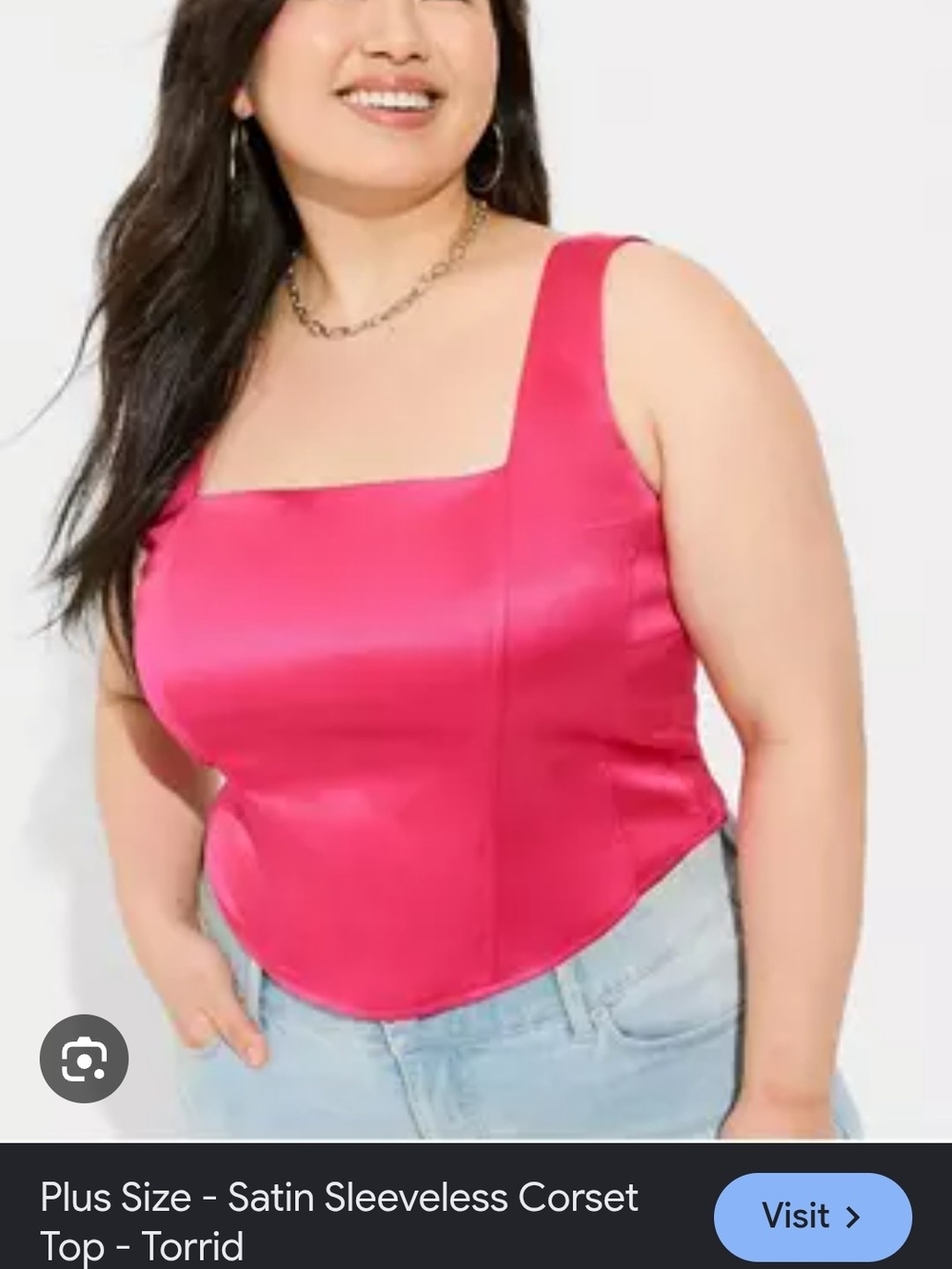 Torrid Hot Pink Peacock Soft Sexy Satin Corset Camisole Top Plus Size 4